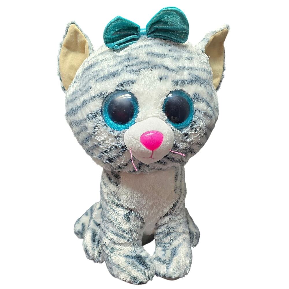 TySilk TY Beanie Quinn Blued Eyed Kitty Cat 17" Large Plush Claire's Exclusive